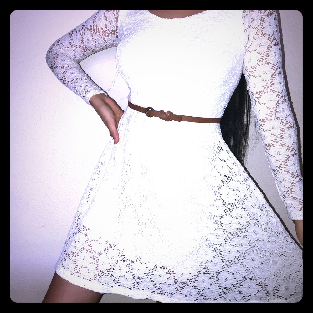 Beige lace dress